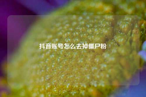 抖音账号怎么去掉僵尸粉