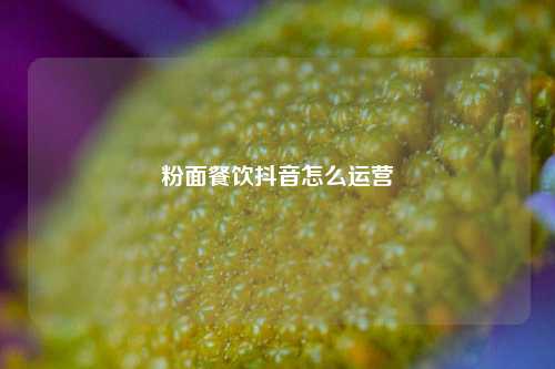 粉面餐饮抖音怎么运营