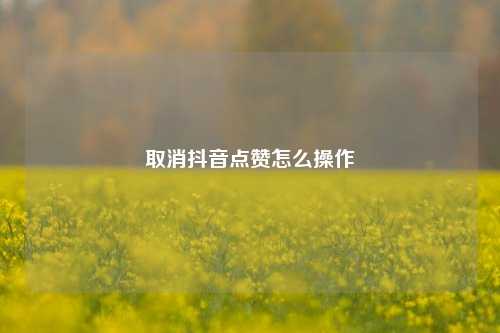 取消抖音点赞怎么操作
